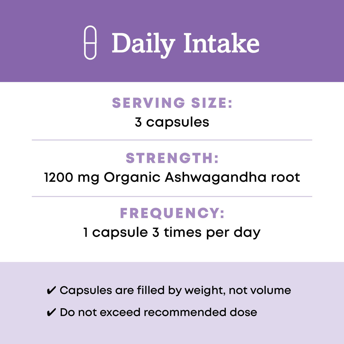 Organic Ashwagandha Herbal Supplements 180 Count U837