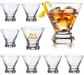 Set of 9 Crystal Stemless Martini Glasses 8 Ounces M9499