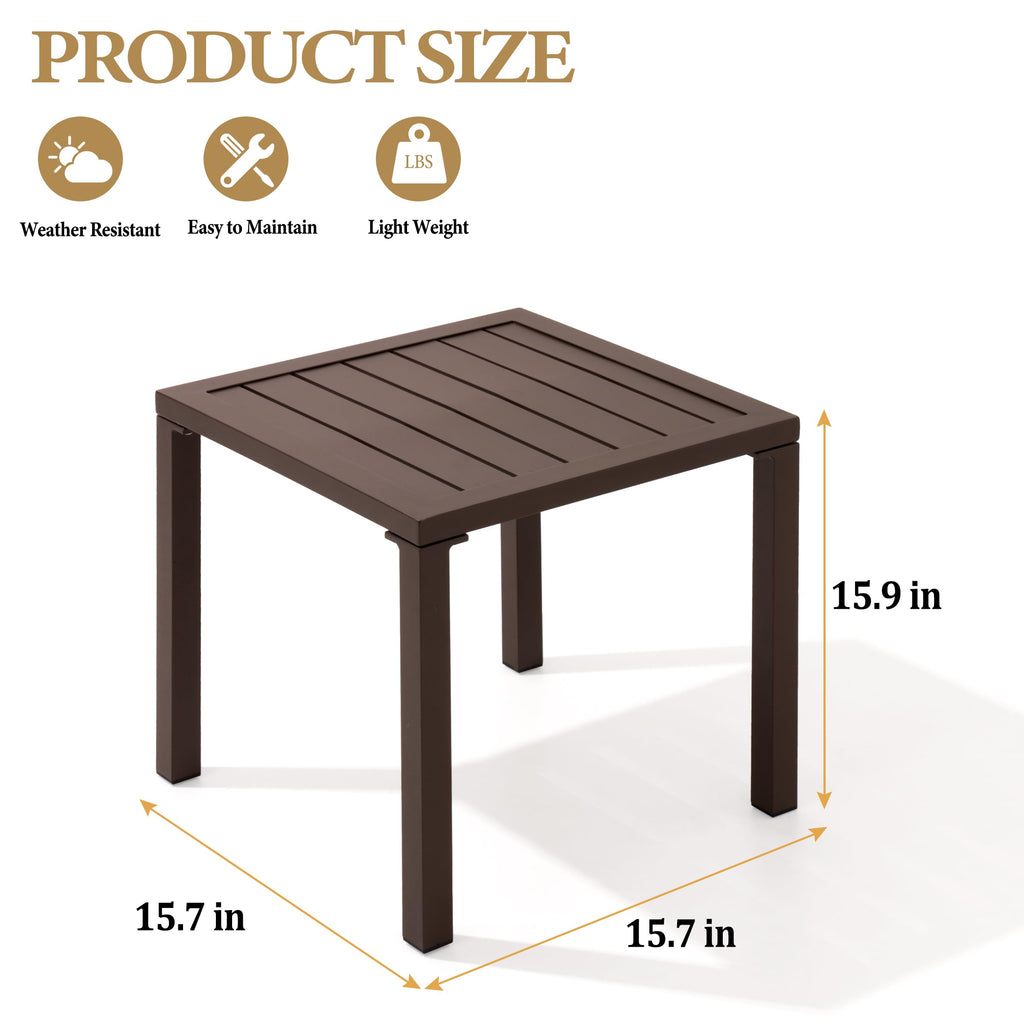 Aluminum Outdoor Side Table Set of 2 R415209