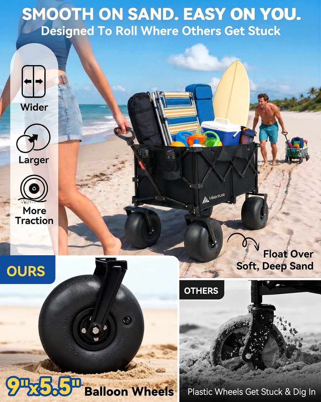 Collapsible Beach Wagon with Balloon Wheels K837