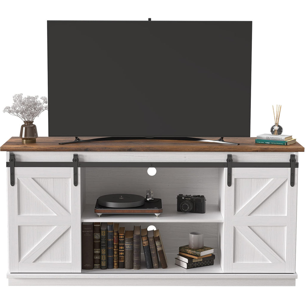 Bright White TV Stand for 65 Inch TV V36872