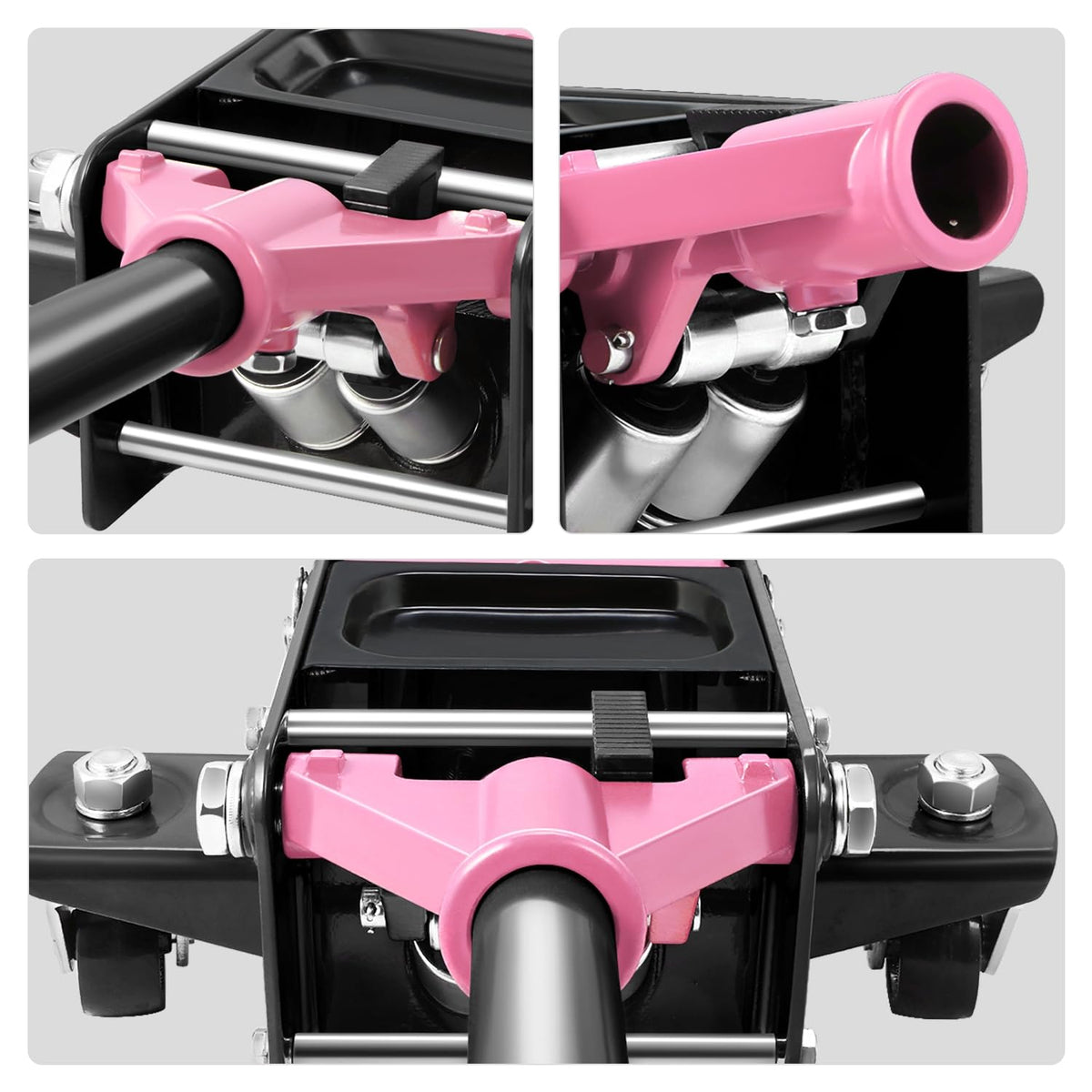 Low Profile Hydraulic Trolley Floor Jack 3 Ton Pink V413
