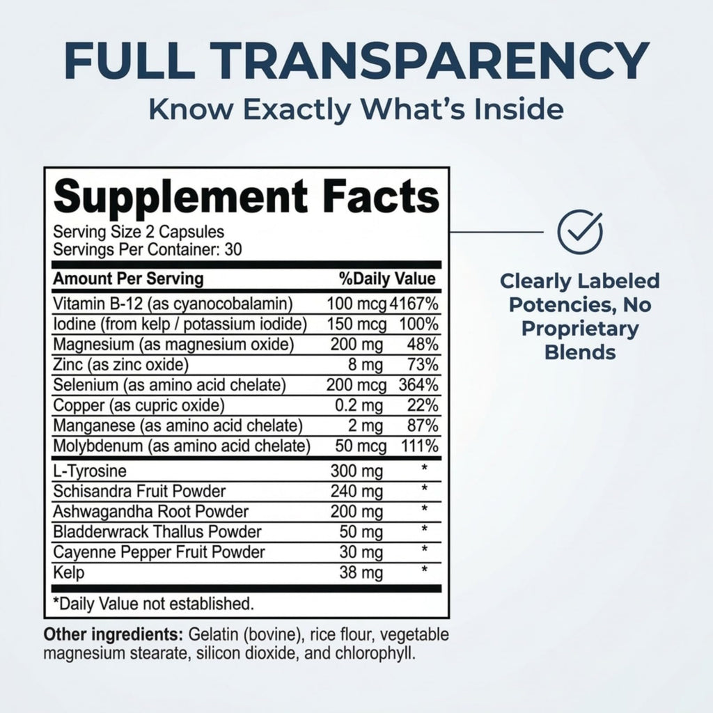 Iodine Thyroid Support Supplement 60 Capsules E3666