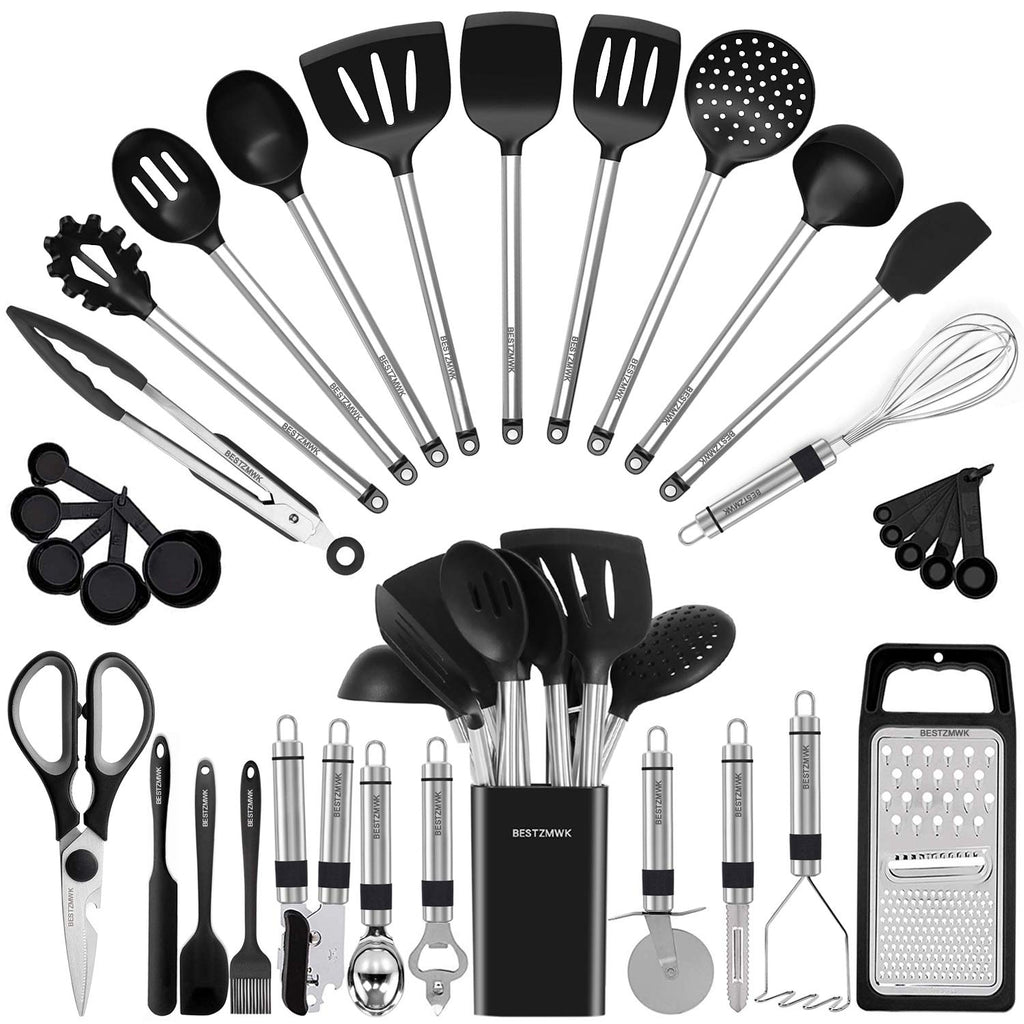 Silicone and Stainless Steel Kitchen Utensil Set O265471