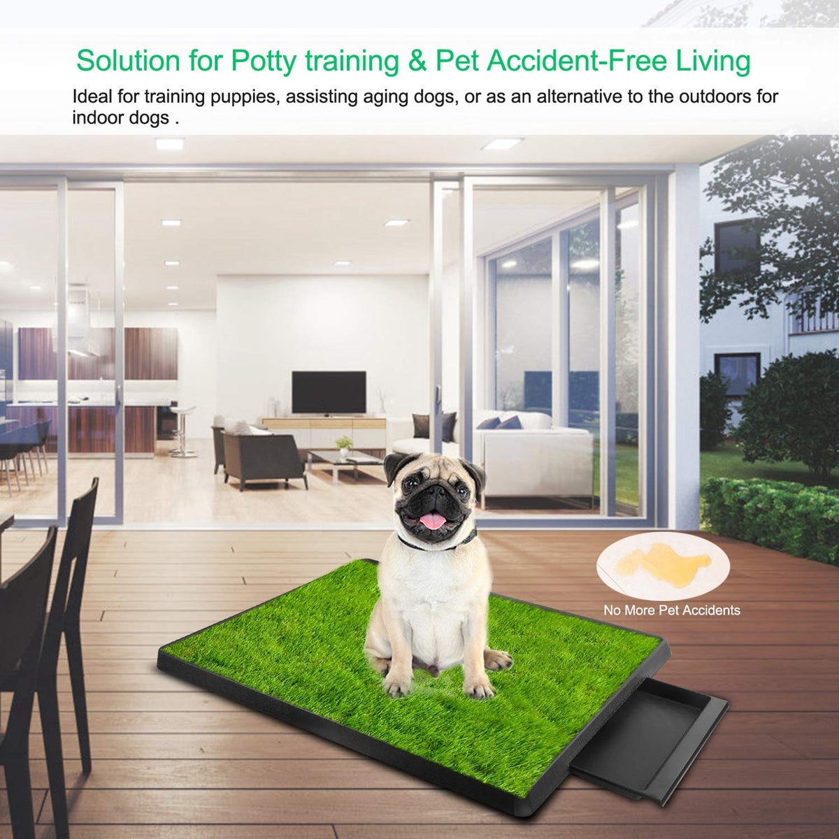 Indoor Dog Potty Grass Pad with Tray Q976542