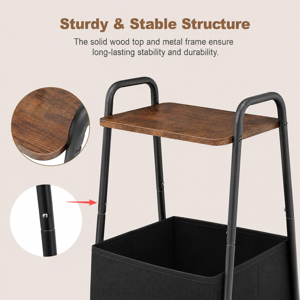 Small Storage Side Table with Metal Frame B769