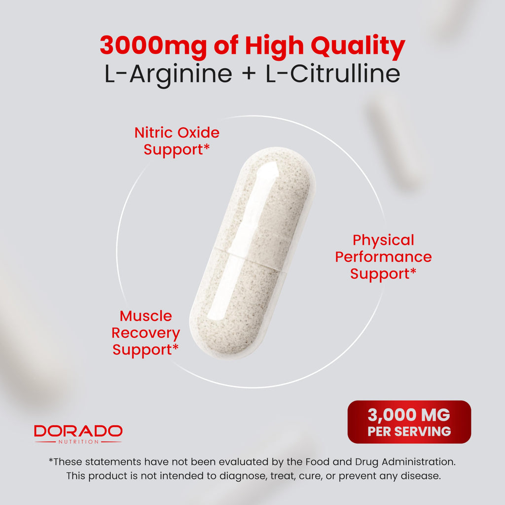 L Arginine L Citrulline 3000mg 240 Capsules Q3354