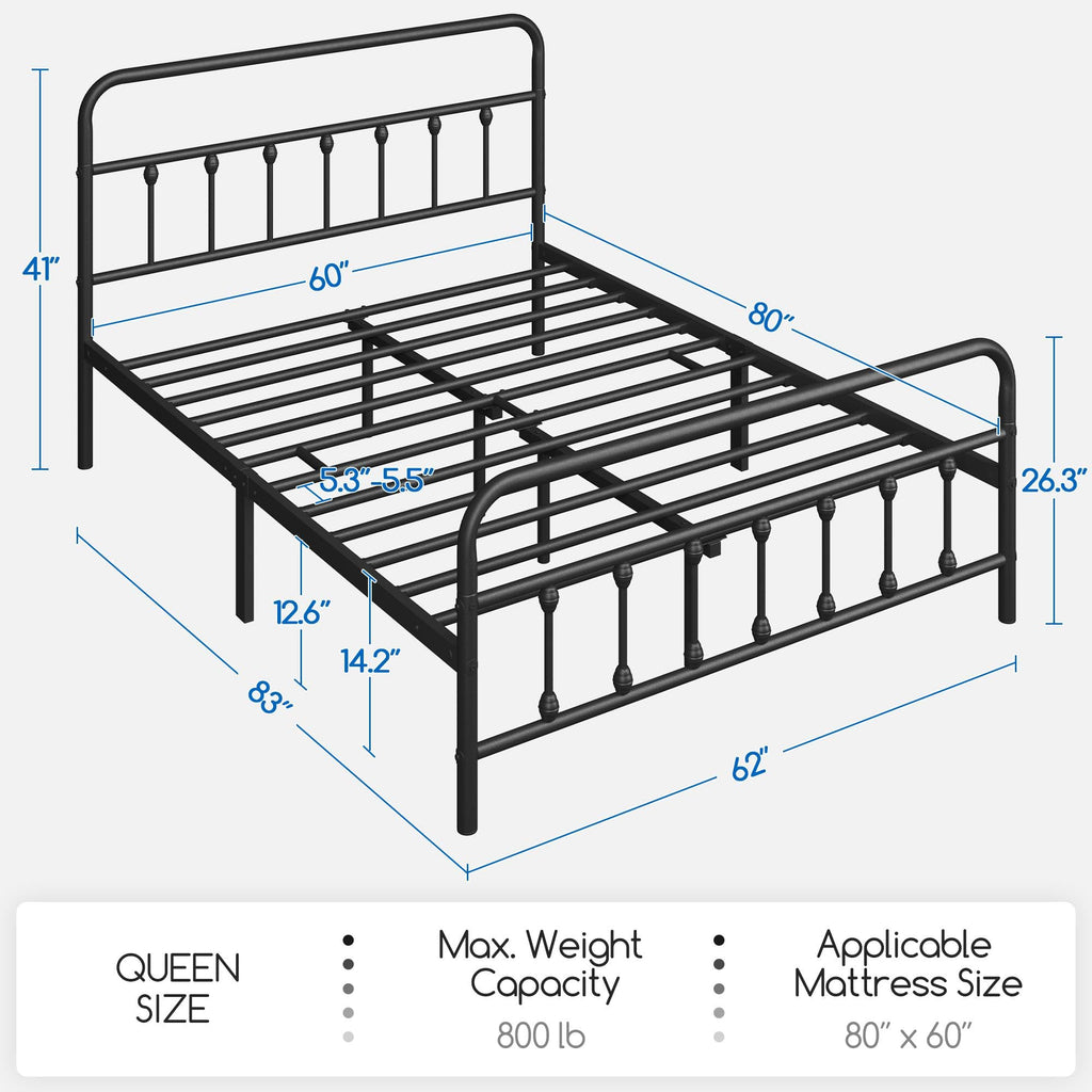 Queen Metal Platform Bed Frame R395