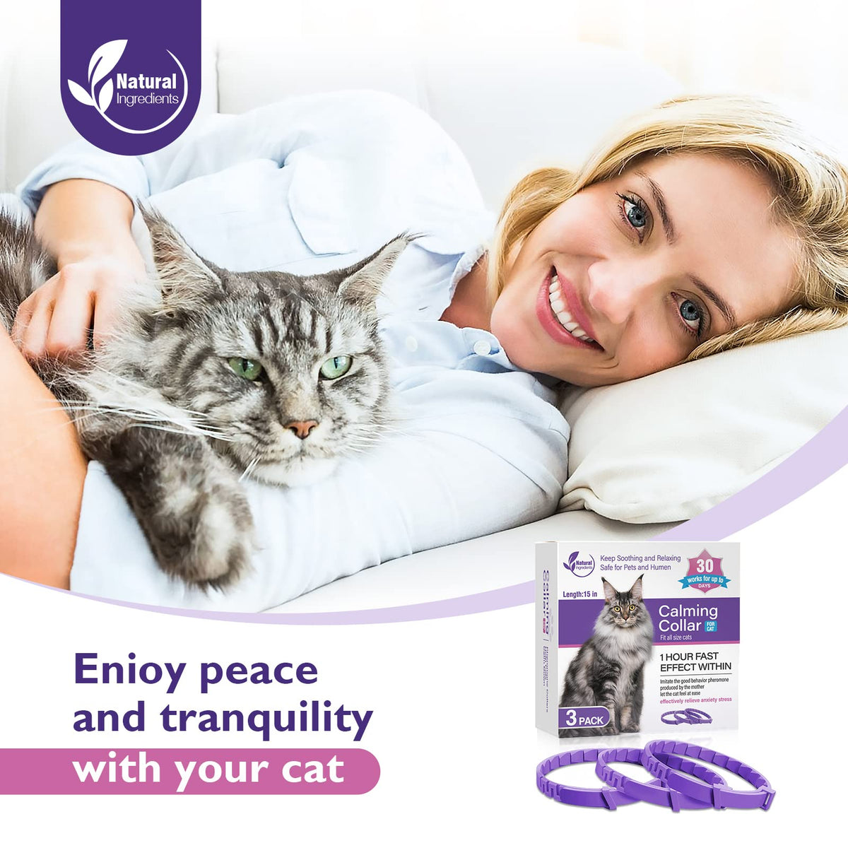 3 Pack Adjustable Calming Collars Q723