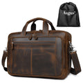 Leather 16" Laptop Briefcase with Luggage Strap F2388