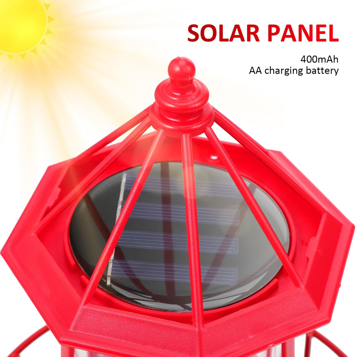 Solar Rotating Lighthouse Landscape Light G65917