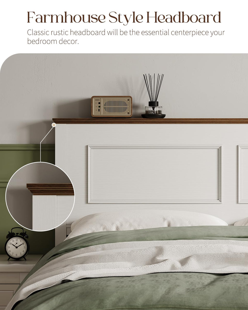 Full Size Platform Bed Frame with Headboard T36476
