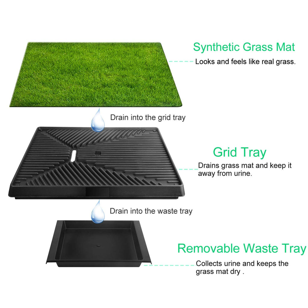Indoor Dog Potty Grass Pad with Tray Q976542