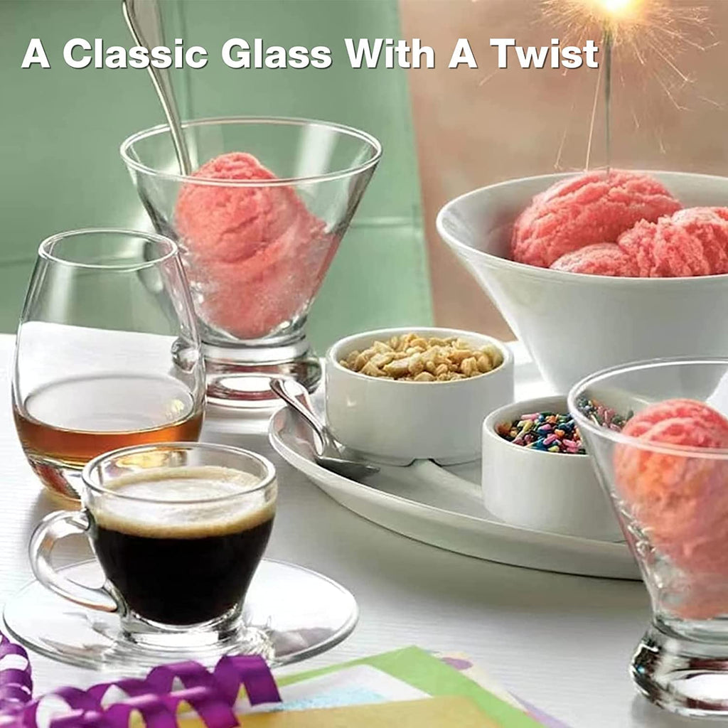 Set of 9 Crystal Stemless Martini Glasses 8 Ounces M9499
