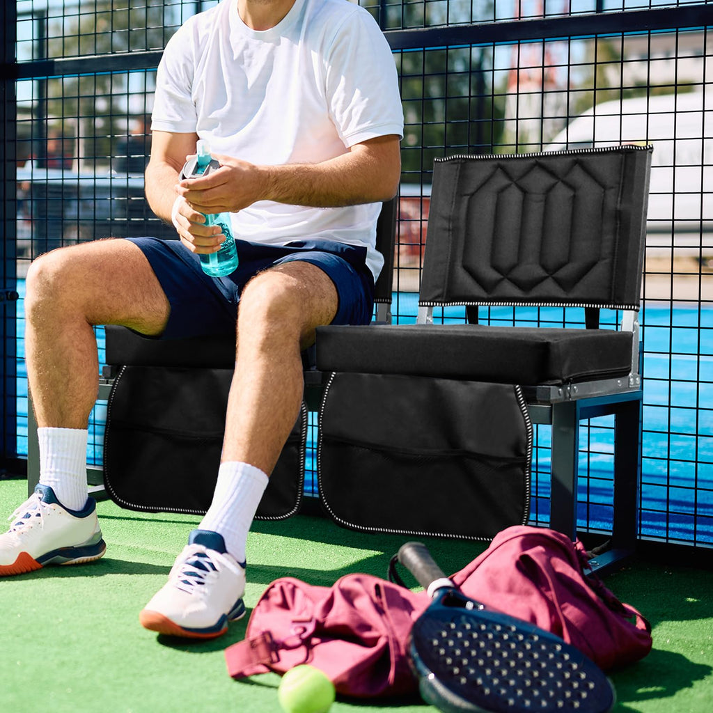 Padded Bleacher Chair Cushion with Backrest, 1 Pack, Black B897