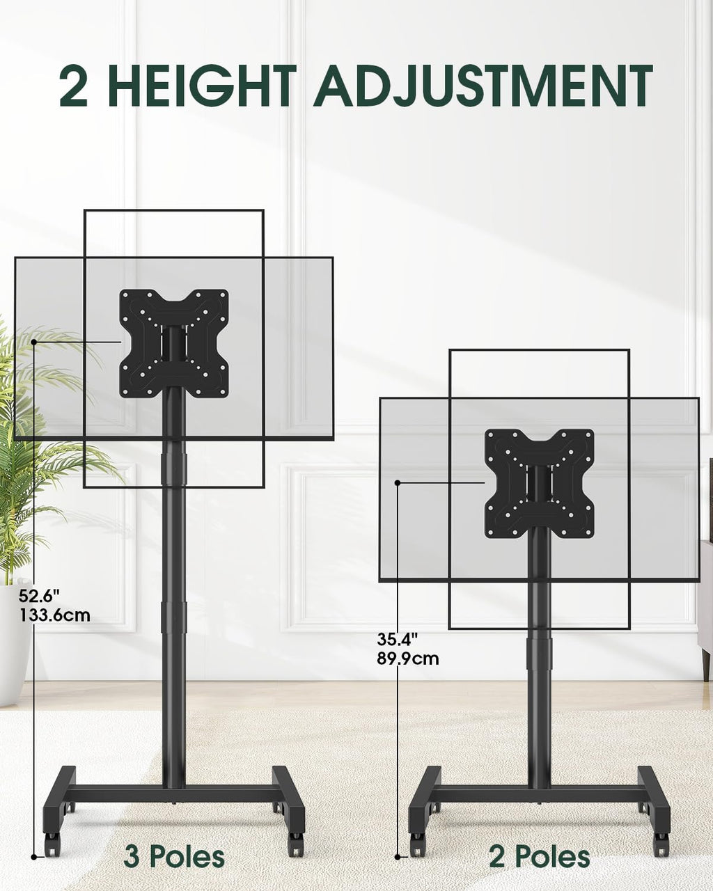 Black Rolling TV Stand for 13-50 inch Screens I56364