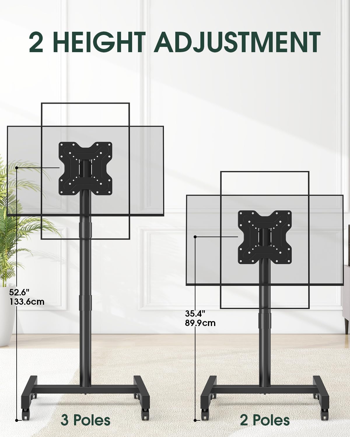 Black Rolling TV Stand for 13-50 inch Screens I56364