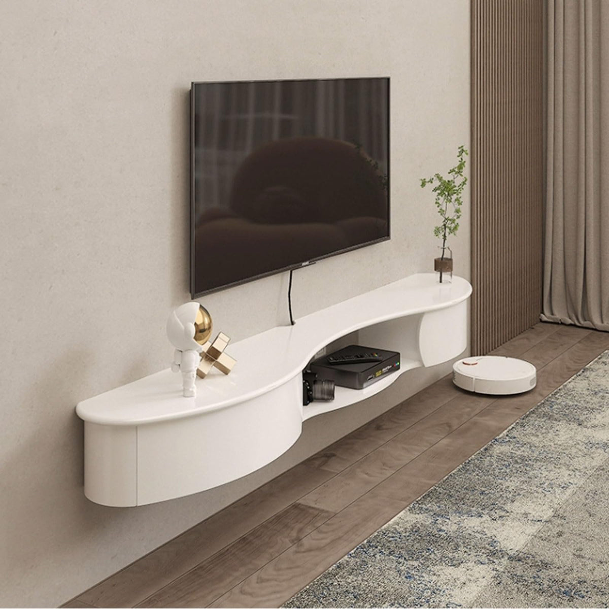 67'' Wall Mounted TV Stand with Drawers and Open Storage Shelf I99522