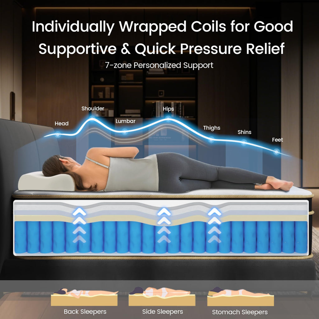 Full Size 8 Inch Gel Memory Foam Hybrid Mattress I77768