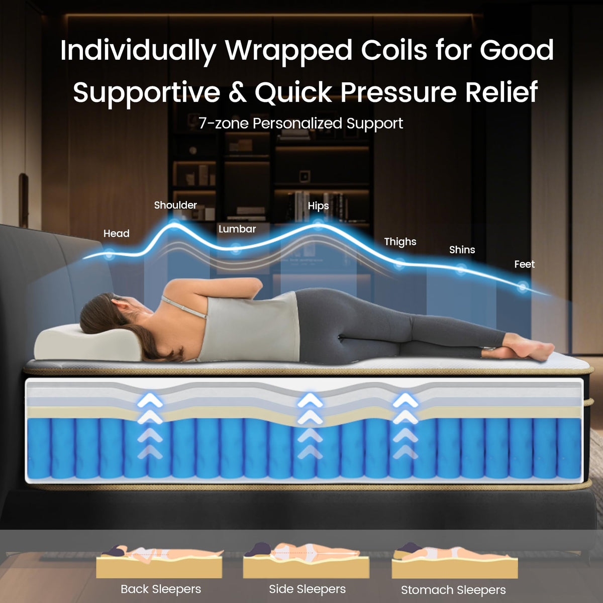 Full Size 8 Inch Gel Memory Foam Hybrid Mattress I77768