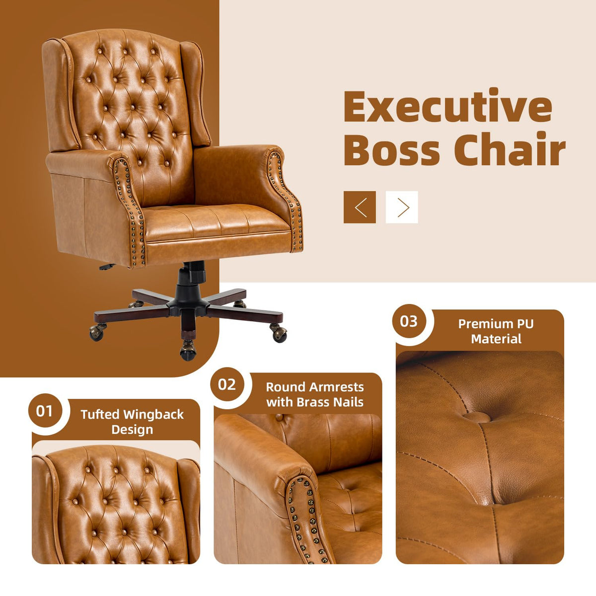Brown Ergonomic Office Chair A1424