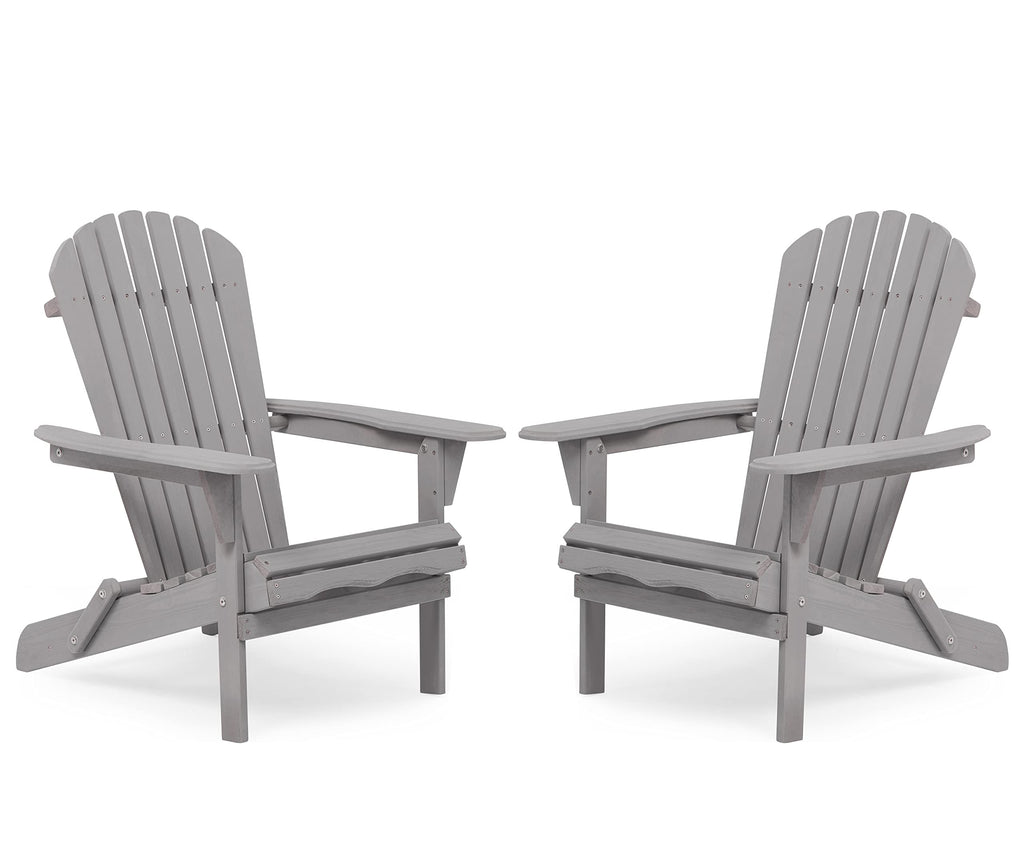 Wooden Folding Adirondack Chair Set of 2 Solid Cedar B942