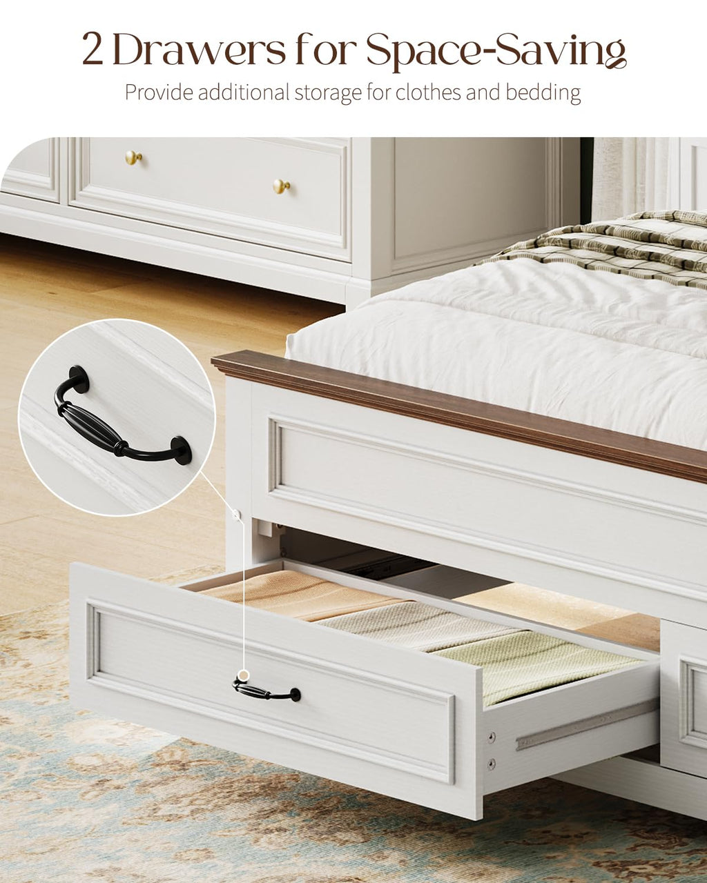 Full Size Platform Bed Frame with Headboard T36476