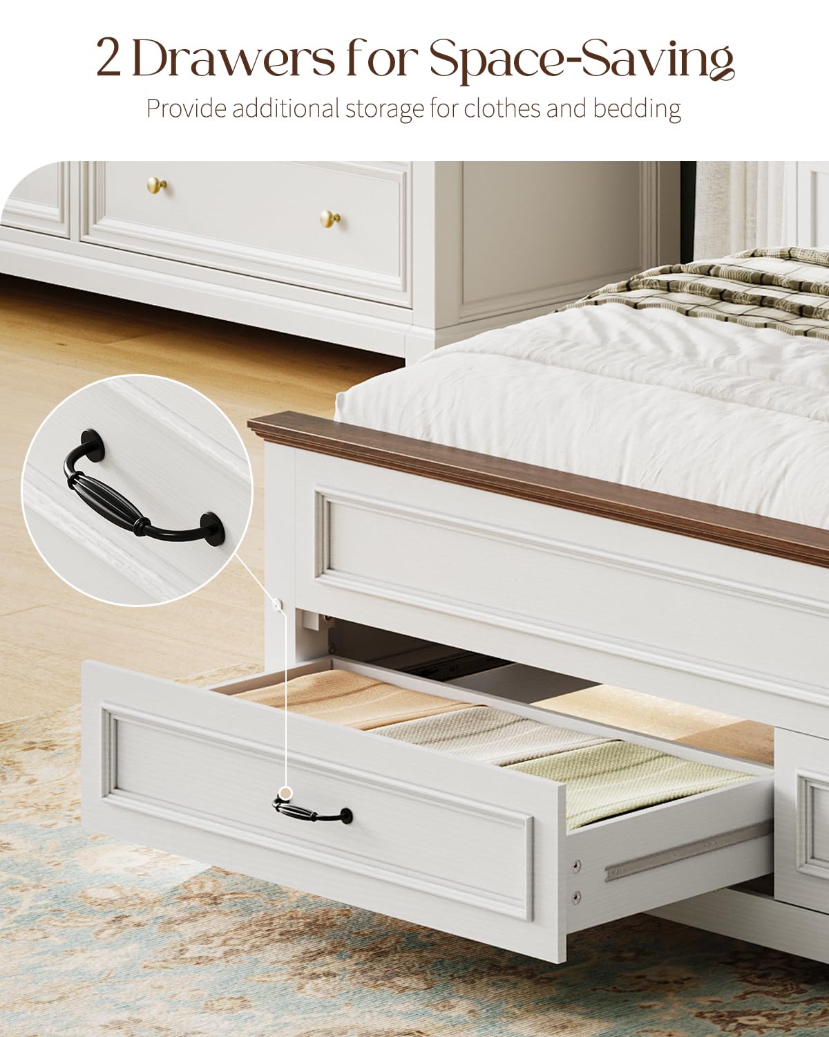 Full Size Platform Bed Frame with Headboard T36476