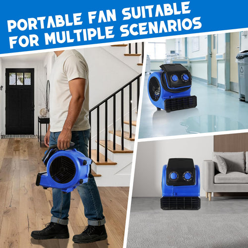 1/4HP 600CFM 3 Speeds Air Mover Fan X493