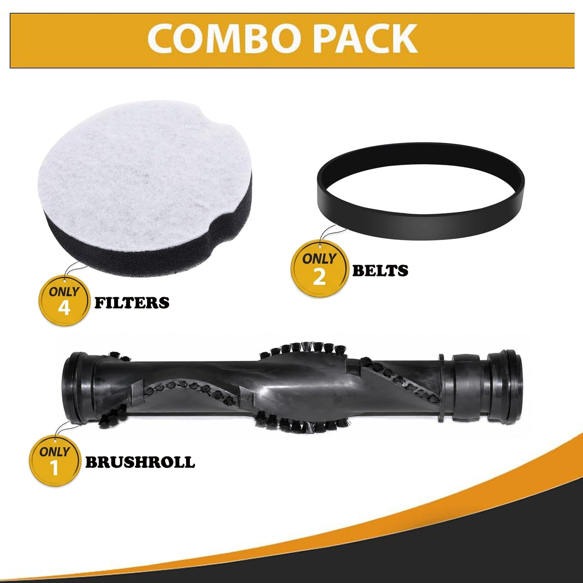 Filter, Belt and Brushroll Kit Replacement for Bissell Cleanview Compact Turbo Vacuum X780409