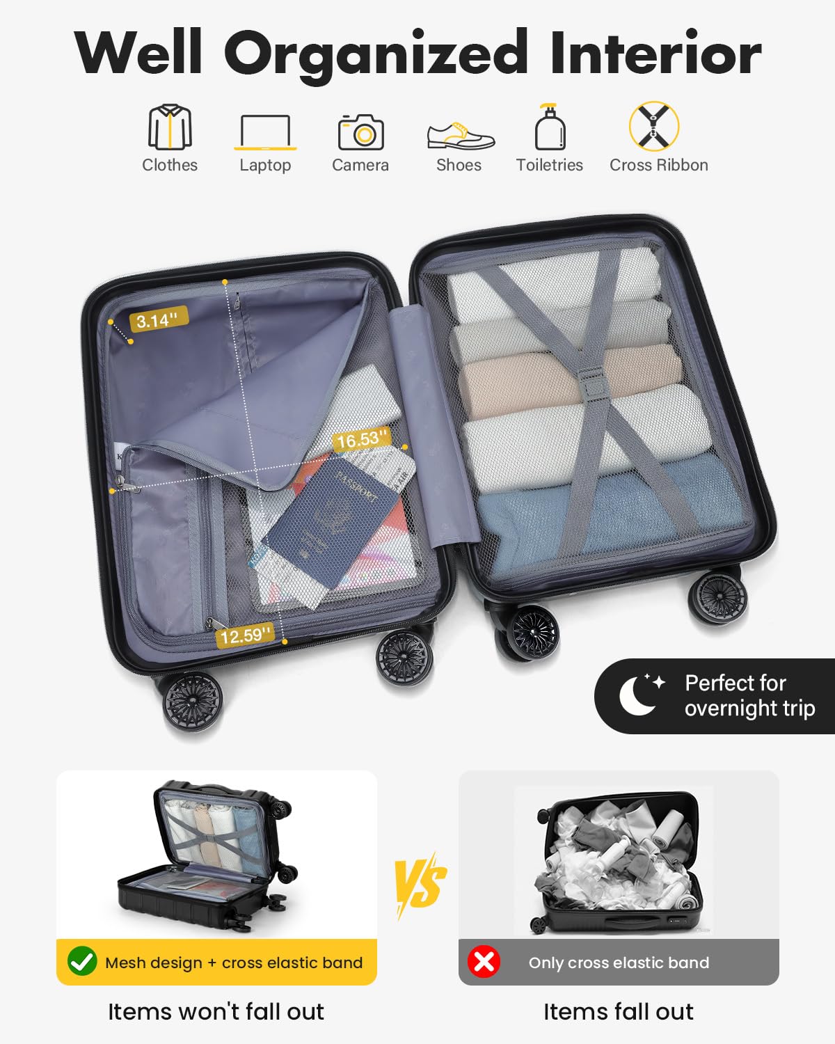 16 Inch Underseat Carry On Luggage G7638