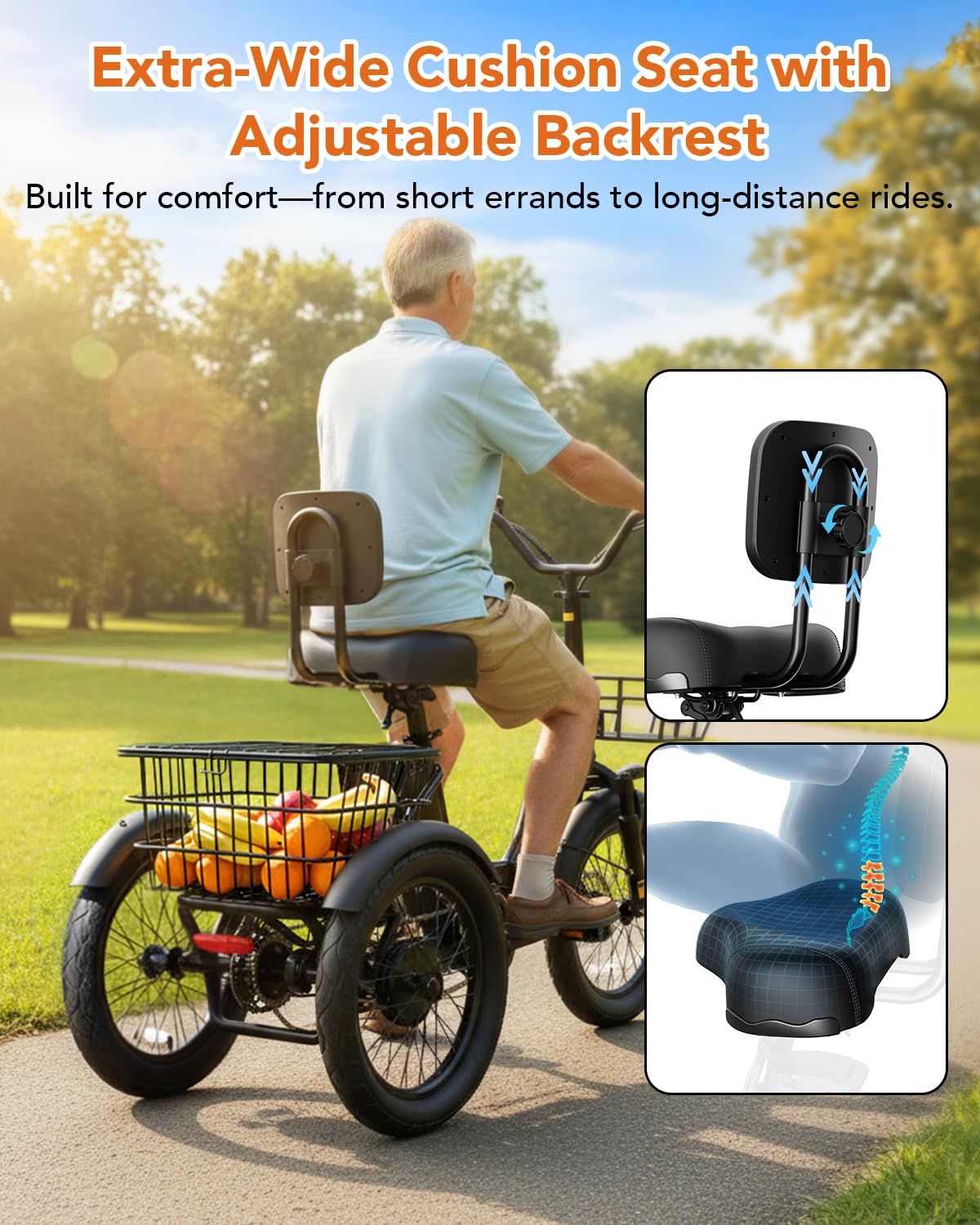 1200W Folding 3 Wheel Electric Trike F841