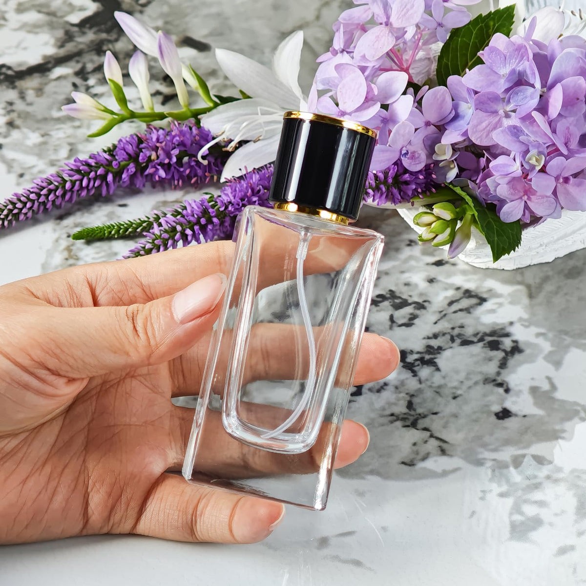 2 Pack 50ml Glass Spray Perfume Bottle Atomizer I135440
