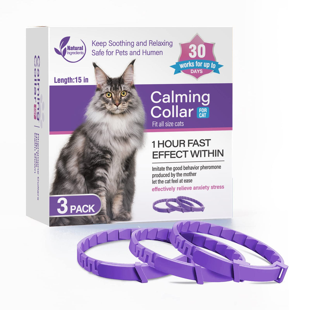 3 Pack Adjustable Calming Collars Q723