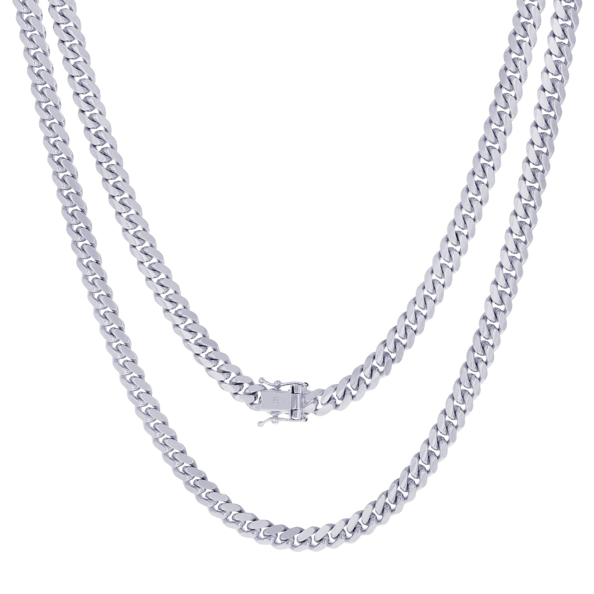 14k White Gold 6mm Chain Necklace K835