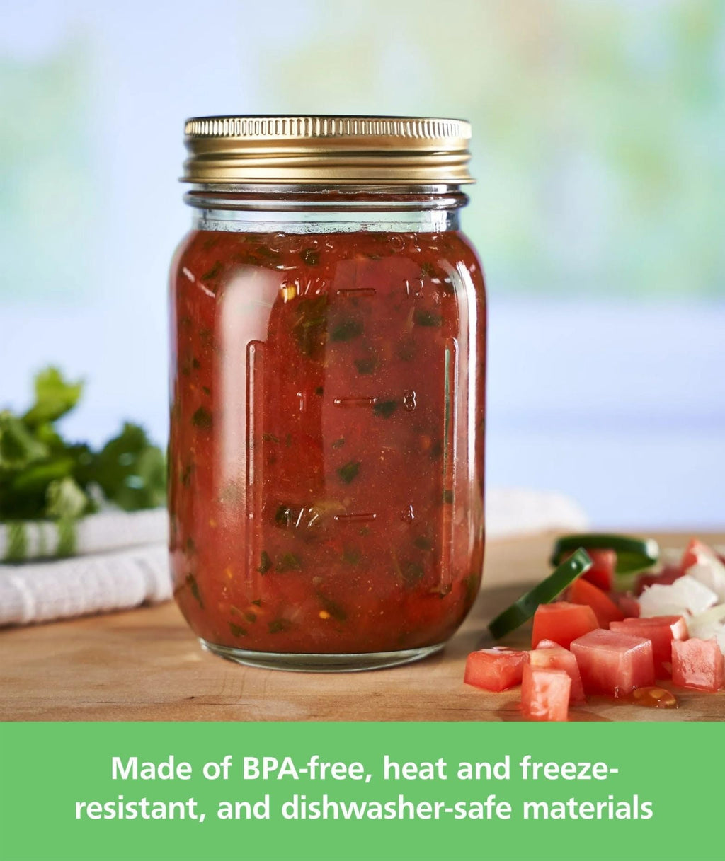 16 oz Regular Mouth Glass Canning Jars with Lids and Rings, 12-Pack X6965