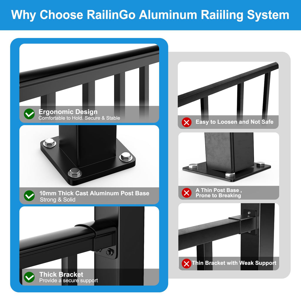 Black Aluminum Deck Railing Kit A17462