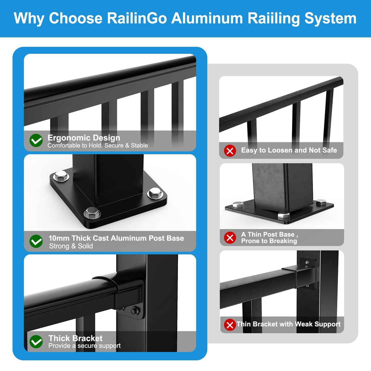 Black Aluminum Deck Railing Kit A17462