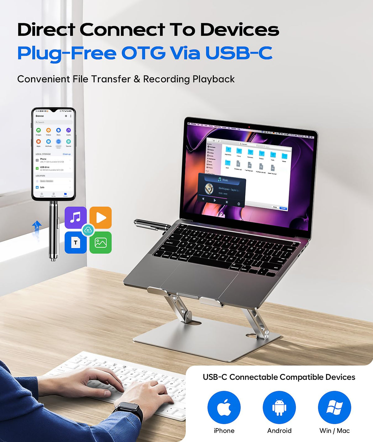 Voice Recorder with USB Type-C Playback U5569