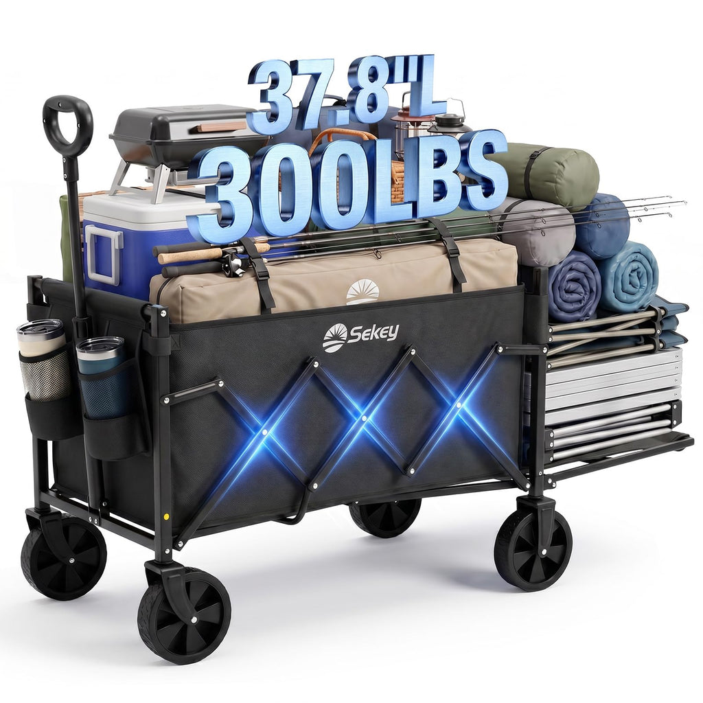 Collapsible Wagon with Tailgate, 300 lb Capacity Q734078