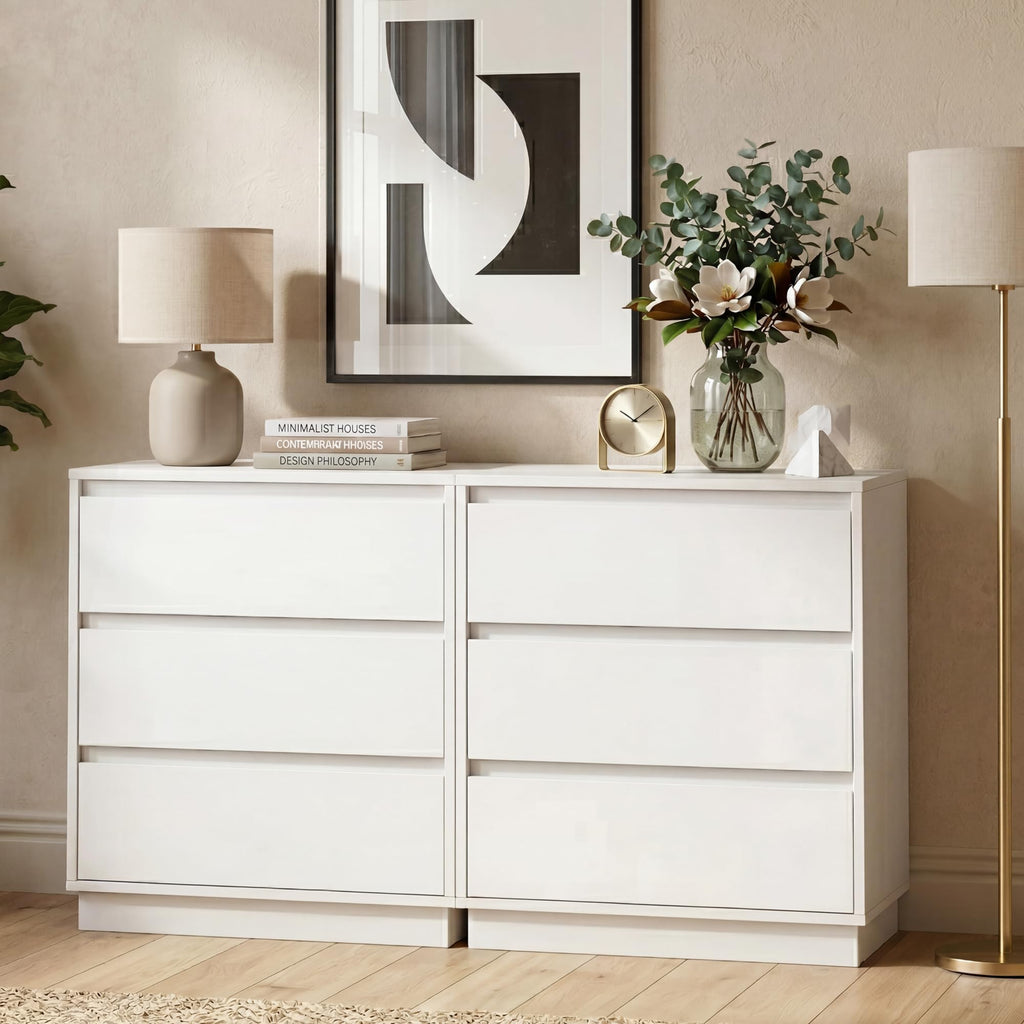 White 3 Drawer Nightstand I97080