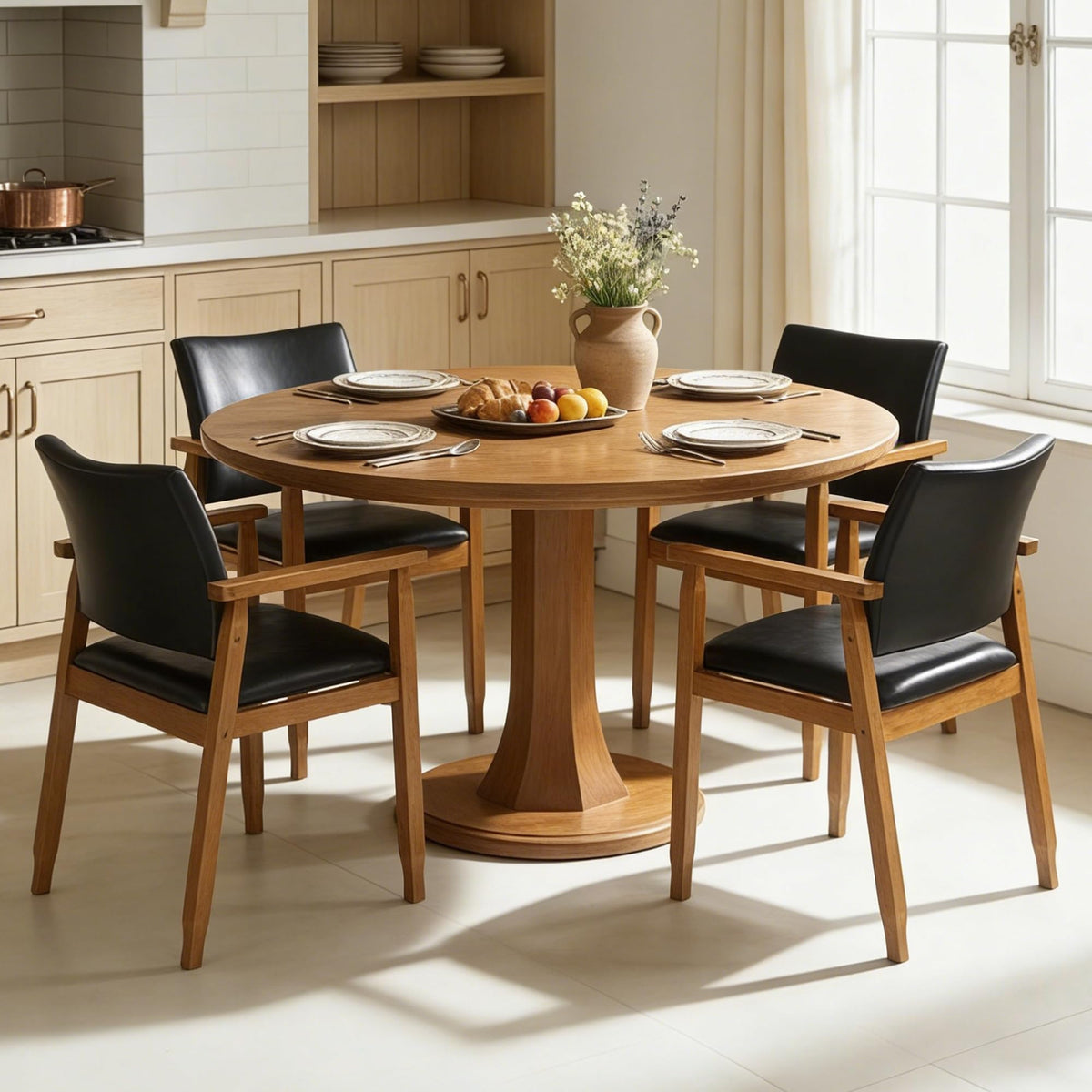 Black PU Leather Dining Chairs Set of 4 M59455