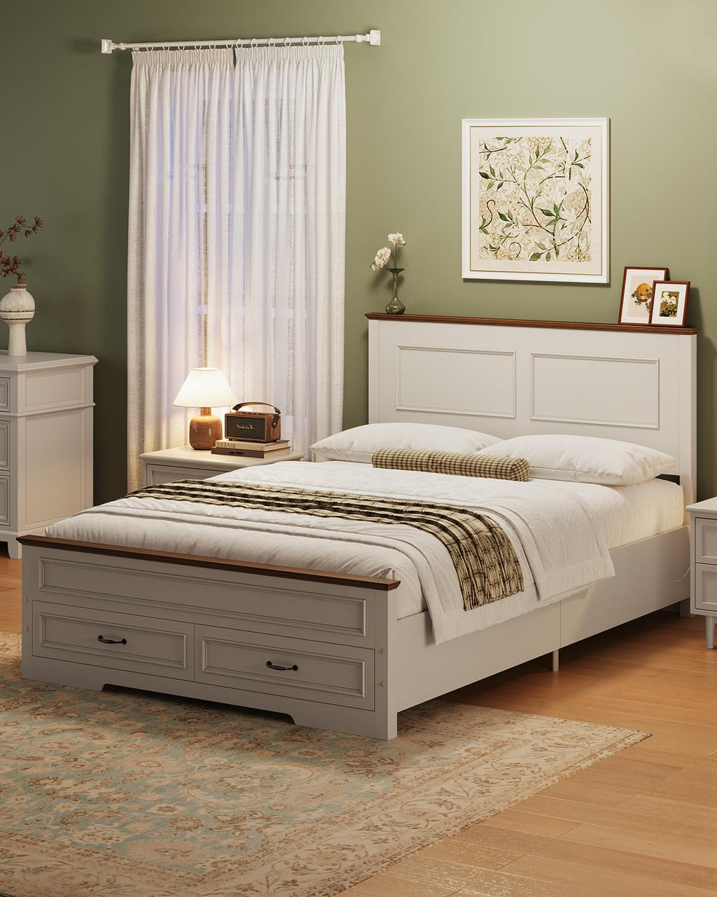 Full Size Platform Bed Frame with Headboard T36476