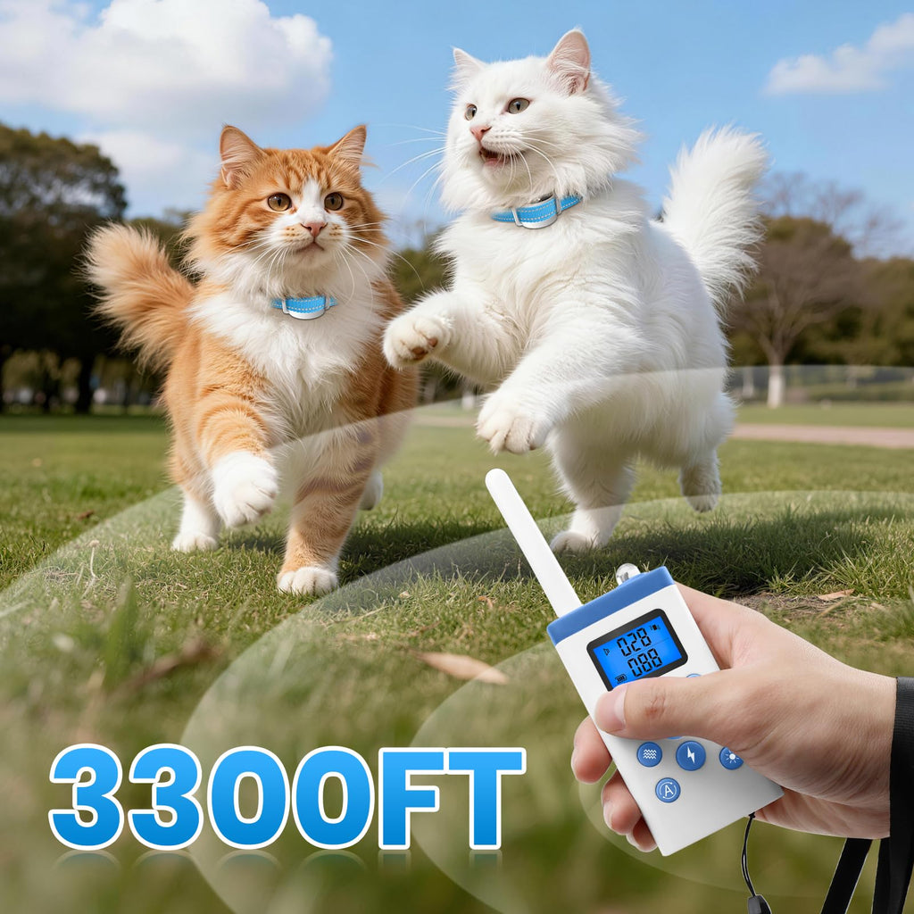 Lightweight Cat Training Collar with Remote, 4 Modes, IP67 Waterproof, Rechargeable U7328