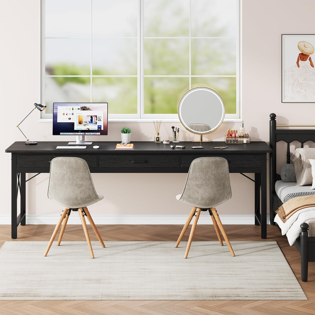 78.7 inch Black Computer Desk with 3 Drawers N151091