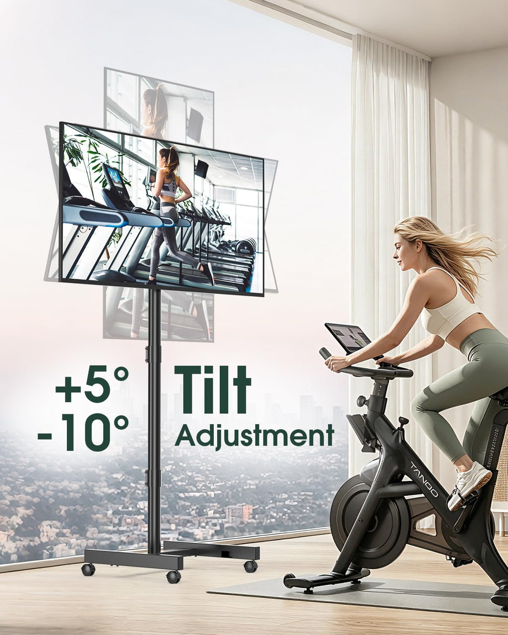 Black Rolling TV Stand for 13-50 inch Screens I56364