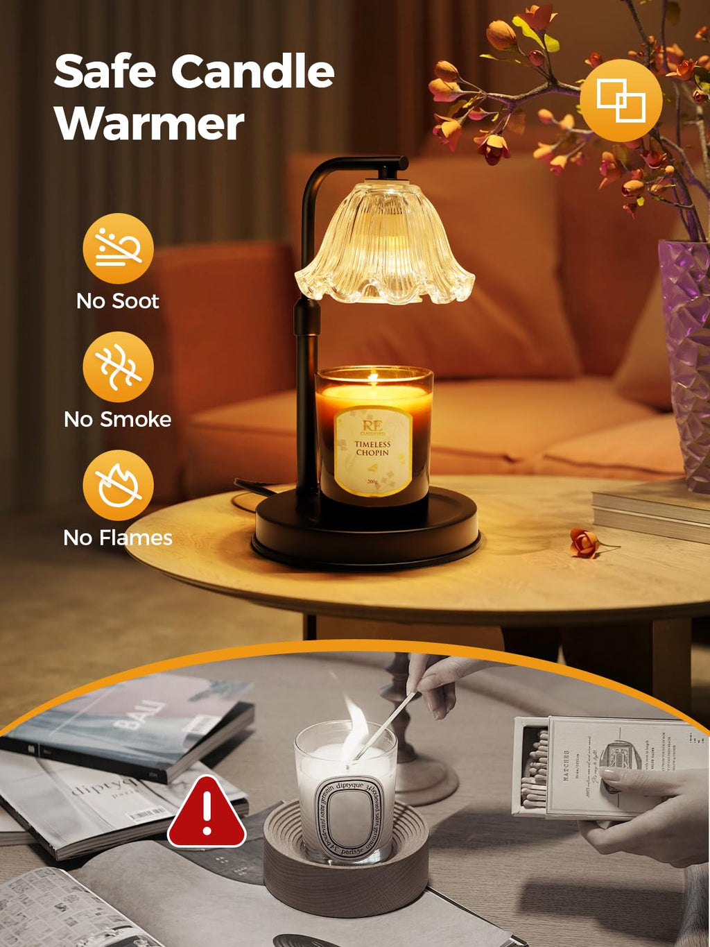 Candle Warmer Lamp with Timer S85478