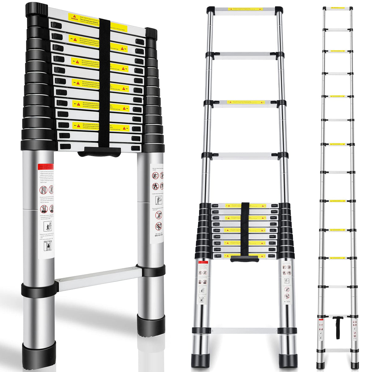 16.5FT Aluminum Telescoping Ladder 330 lbs V968