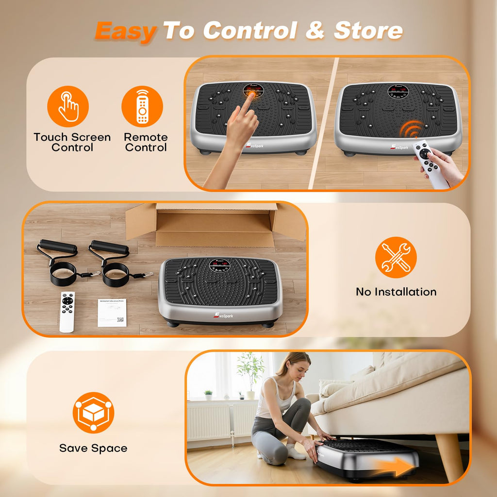 Vibration Plate Exercise Machine with Resistance Bands V75039