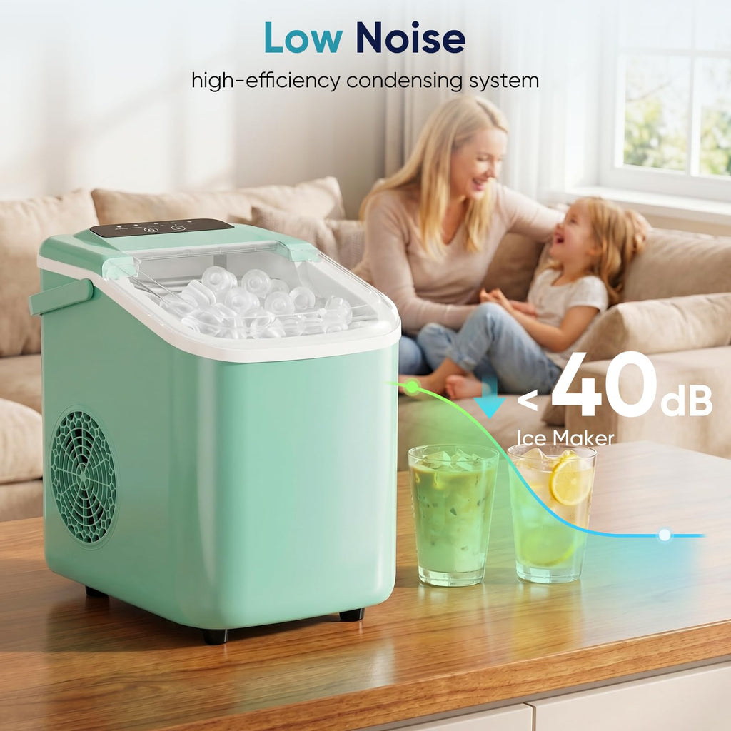 Countertop Ice Maker with Basket and Scoop, 26lbs Daily J99743